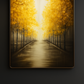 Hdc Modern Golden Autumn Pathway Canvas Painting Crystal Painting Home Decor Crystal Wall Painting