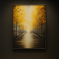 Hdc Modern Golden Autumn Pathway Canvas Painting Crystal Painting Home Decor Crystal Wall Painting