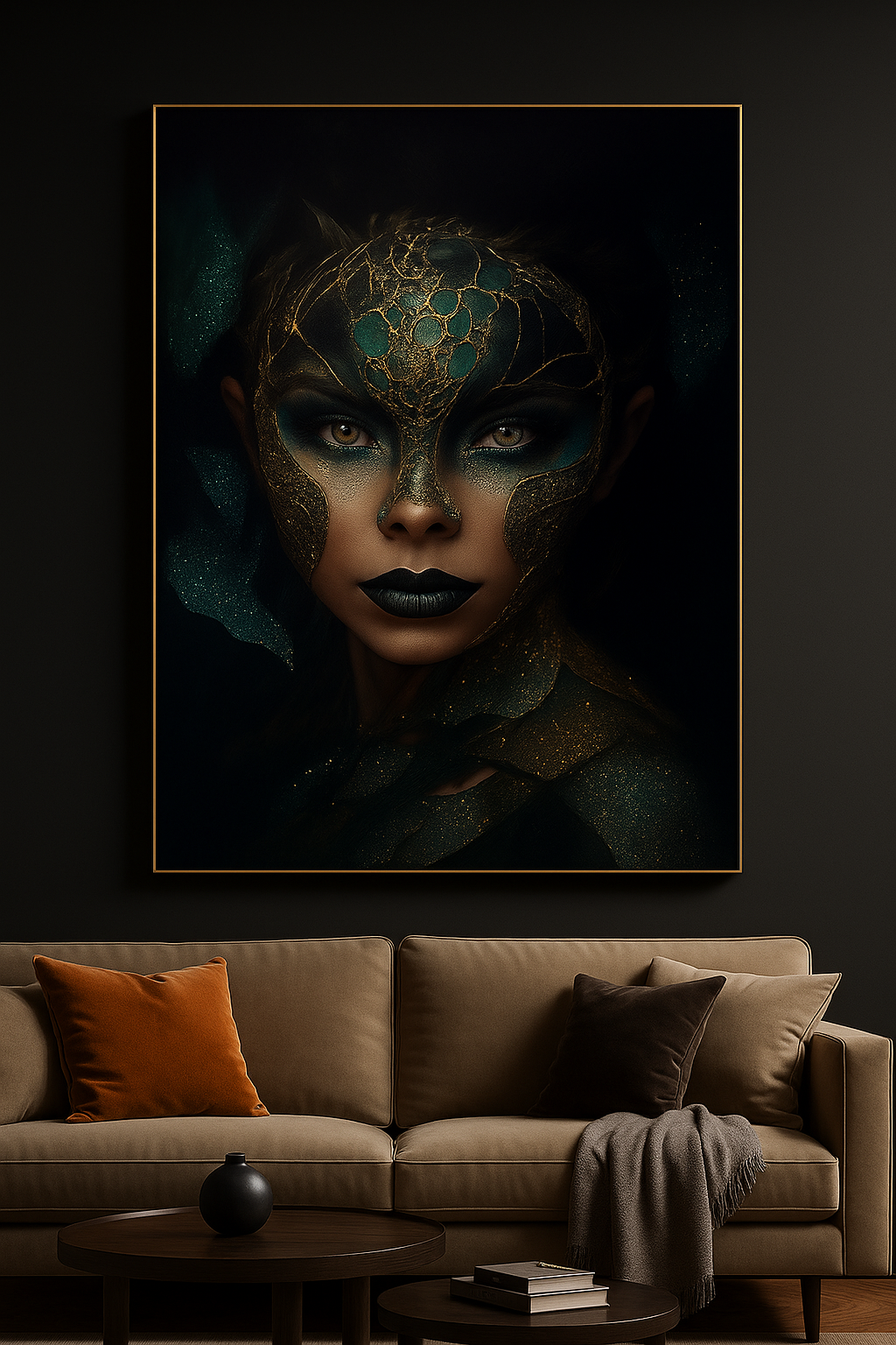 Hdc Modern Mystic Fantasy Woman Canvas Painting Dark Enchanted Wall Art Crystal Painting Home Decor Crystal Wall Painting
