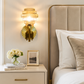 HDC Luxury Crystal Glass Wall Light for Bedroom, Living Room