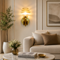 HDC Luxury Crystal Glass Wall Light for Bedroom, Living Room