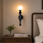 HDC Luxury Black Globe Wall Light for Bedroom, Living Room