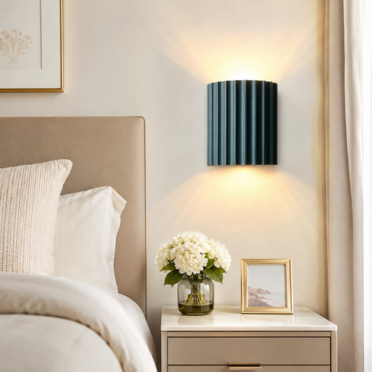 HDC Luxury Ribbed Resin Wall Light for Living Room, Bedroom, Staircase, Hallway