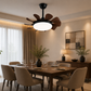 HDC Luxury 550mm Decorative Ceiling Fan with Integrated LED Light for Bedroom, Living Room
