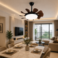 HDC Luxury 550mm Decorative Ceiling Fan with Integrated LED Light for Bedroom, Living Room