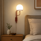 HDC Modern Red Frosted Globe Wall Light for Bedroom, Living Room