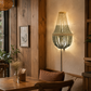 HDC Luxury Wooden Beaded Decorative Wall Light for Bedroom, Living Room