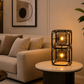 HDC Modern Black Double Cube Glass Table Lamp