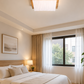 HDC Modern Wooden Fabric Flush Mount Ceiling Light