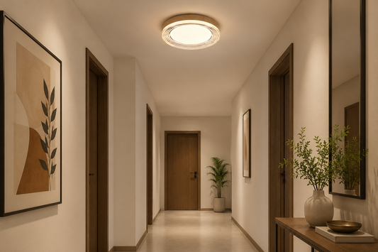 HDC Modern Wood Finish Round LED Ceiling Light