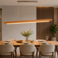 HDC Modern Wooden Linear LED Chandelier for Dining Area