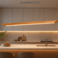 HDC Modern Wooden Linear LED Chandelier for Dining Area
