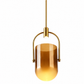 HDC Modern Amber Glass Pendant Light for Bedroom, Living Room