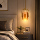 HDC Modern Amber Glass Pendant Light for Bedroom, Living Room