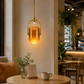HDC Modern Amber Glass Pendant Light for Bedroom, Living Room