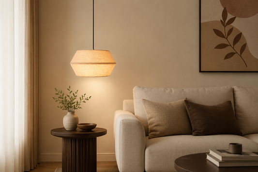 HDC Modern Handwoven Jute Pendant Light with Gold Finish