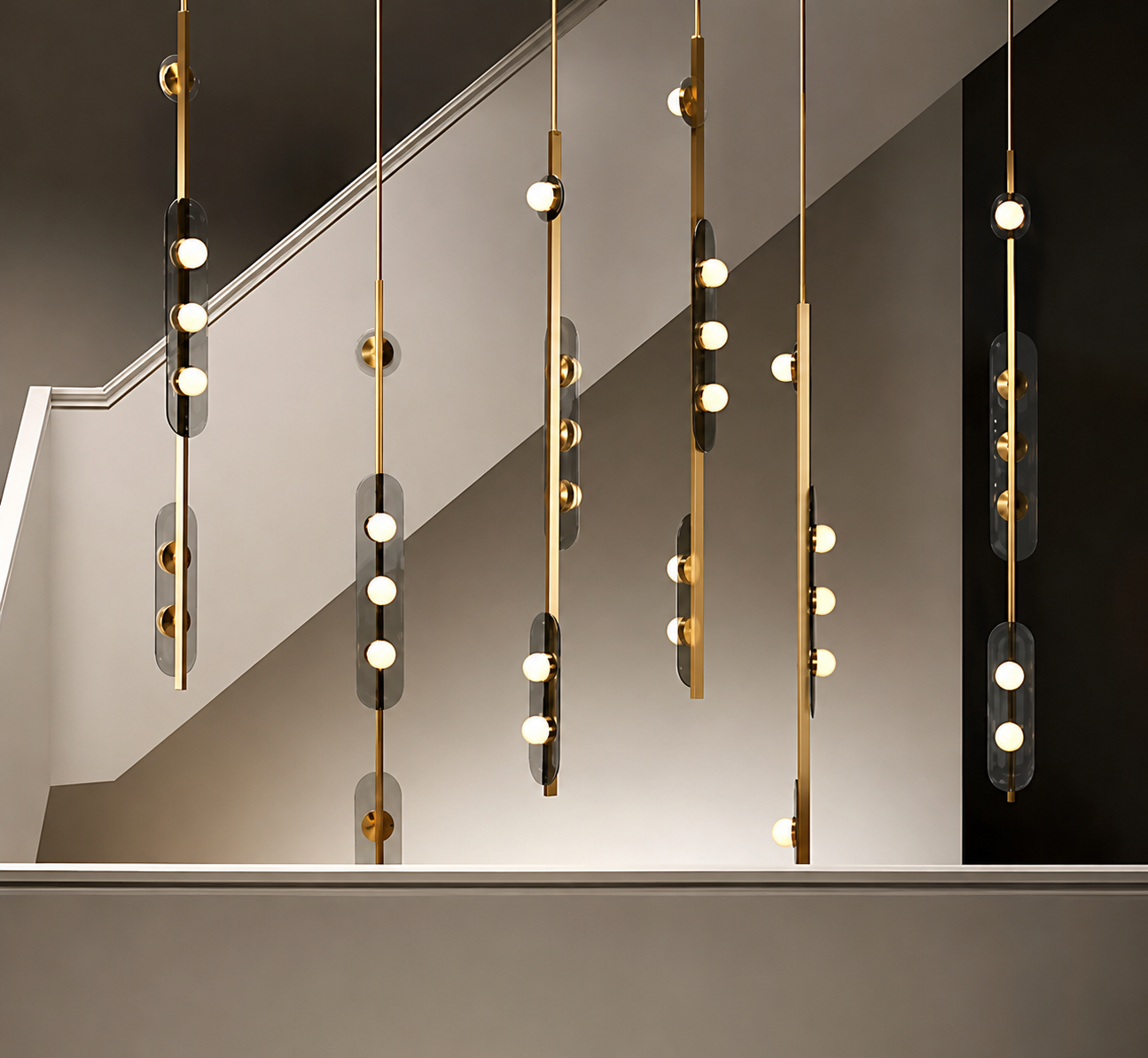HDC Modern Charcoal Grey LED Chandelier for Living Room
