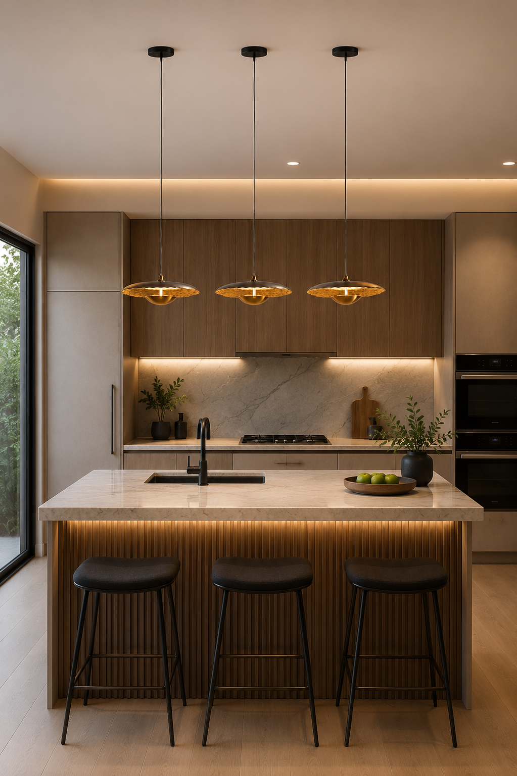 HDC Modern Golden Acrylic LED Cluster Pendant Light for Bedroom, Living Room