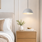 HDC Modern Gray Metal Dome Pendant Light for Bedroom, Living Room