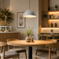 HDC Modern Gray Metal Dome Pendant Light for Bedroom, Living Room