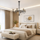 HDC Modern Black Metal & Smoke Glass Chandelier for Bedroom, Living Room
