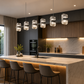 HDC Modern 1200mm Smoke Glass Linear Chandelier for Dining Area