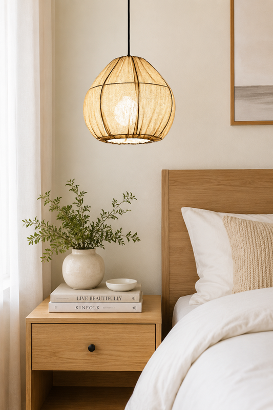 HDC Modern Woven Rattan Globe Pendant Light