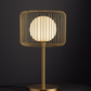 Hdc Modern Luxe Gold Cage Table Lamp with Frosted Globe