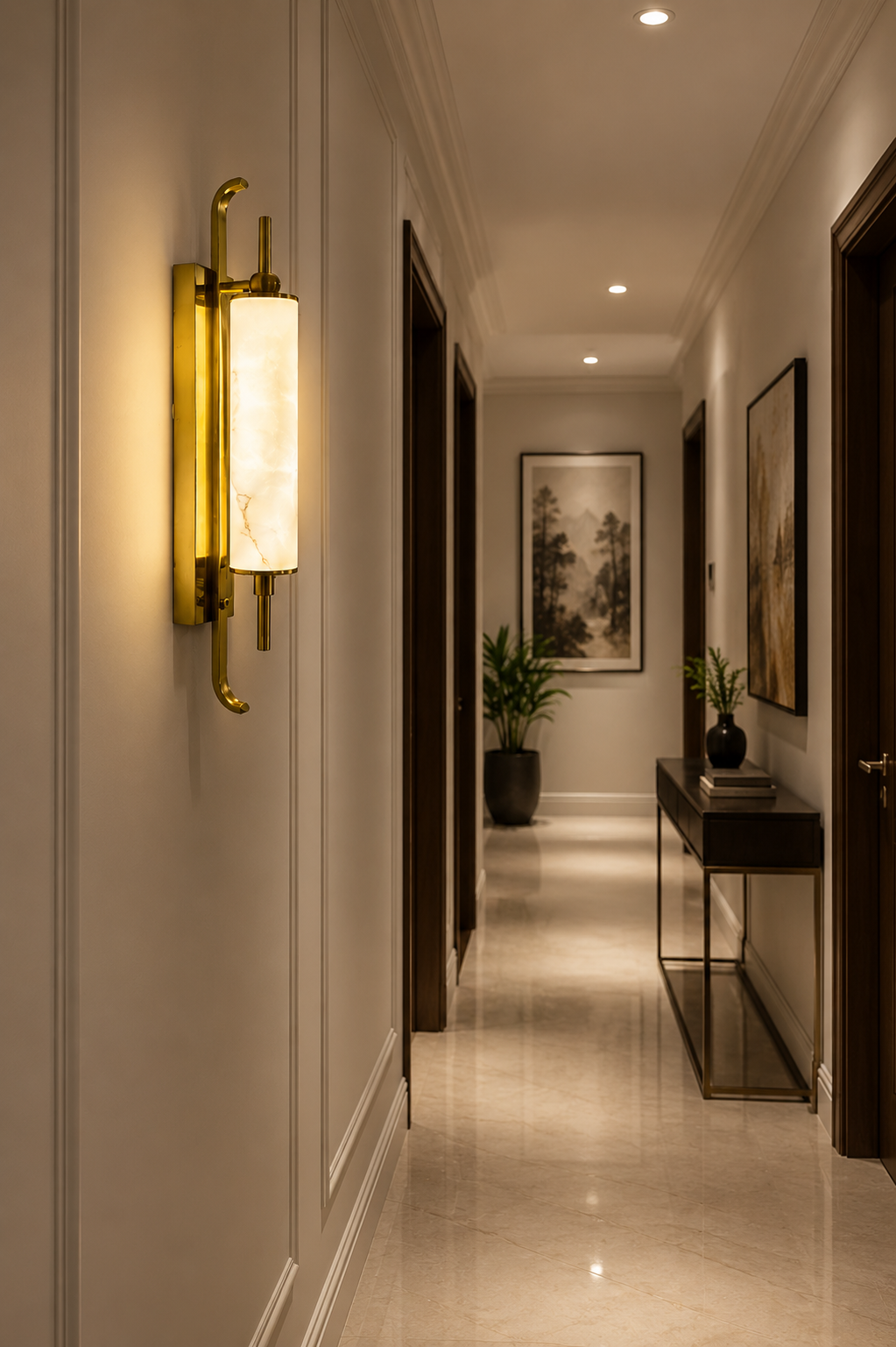 HDC Luxury Marble Look LED Wall Light for Bedroom Living Room