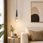 HDC Luxury Black & Gold Cone Pendant Light for Bedroom, Living Room