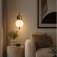 HDC Modern Gold Globe Glass Pendant Light for Bedroom, Living Room