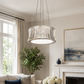 HDC Luxury Crystal Drum Chandelier for Bedroom, Living Room