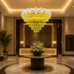 HDC 600mm Luxury Hanging Floral Crystal Chandelier for Duplex Homes, Banquet Halls and Premium Villas