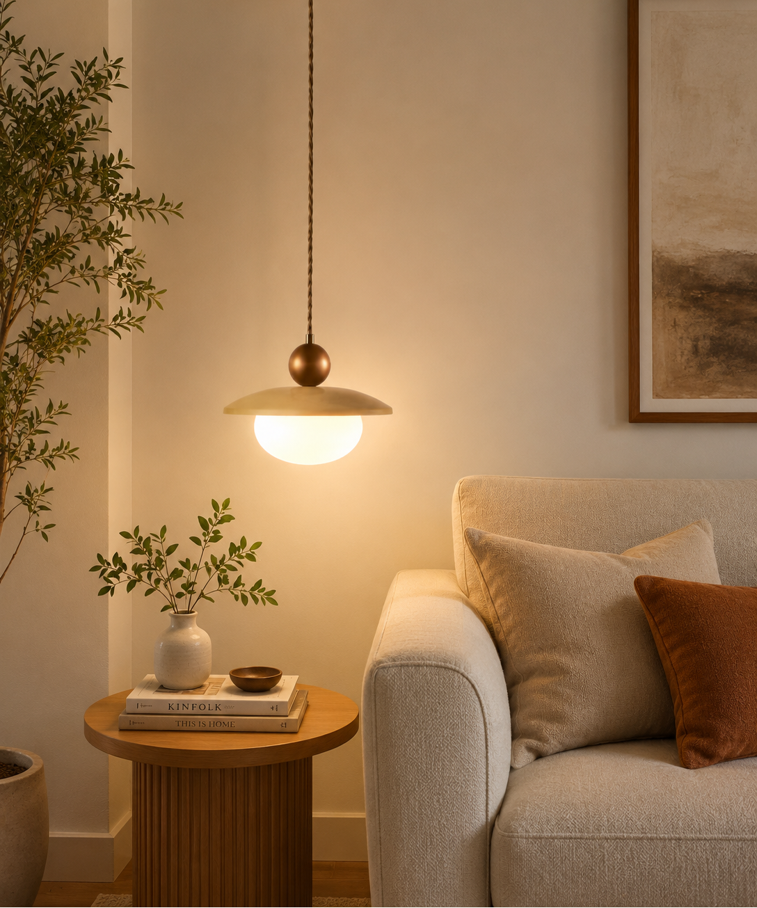 HDC Modern Nordic Dome Pendant Light for Bedroom, Living Room