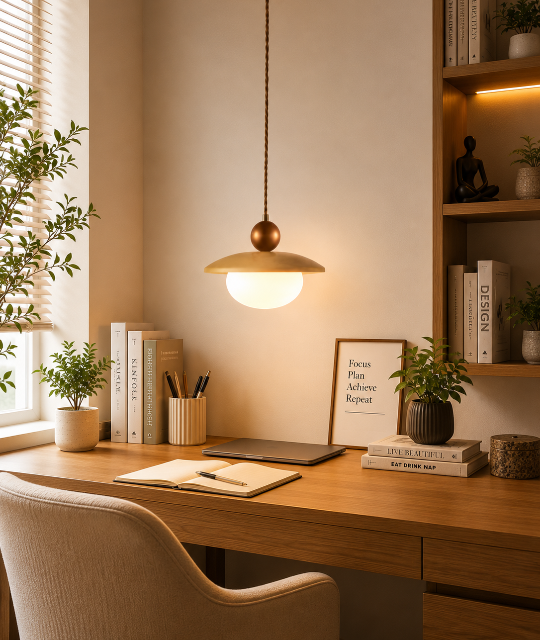 HDC Modern Nordic Dome Pendant Light for Bedroom, Living Room