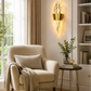 HDC Modern Crystal Gold/ Black Wall Light for Bedroom, Living Room
