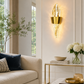 HDC Modern Crystal Gold/ Black Wall Light for Bedroom, Living Room