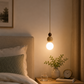 HDC Modern Wooden Globe Pendant Light for Bedroom, Living Room