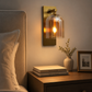 HDC Modern Amber Glass Wall Light for Bedroom, Living Room