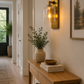 HDC Modern Amber Glass Wall Light for Bedroom, Living Room
