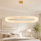 HDC Luxury Crystal Oval LED Chandelier for Bedroom, Living Room