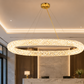 HDC Luxury Crystal Oval LED Chandelier for Bedroom, Living Room
