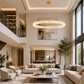 HDC Luxury Crystal Oval LED Chandelier for Bedroom, Living Room