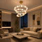 HDC Luxury Gold 3-Ring Modern LED Chandelier for Bedroom, Living Room