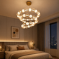 HDC Luxury Gold 3-Ring Modern LED Chandelier for Bedroom, Living Room
