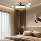 HDC Modern Retractable LED Ceiling Fan with Acrylic Blades for Bedroom, Living Room