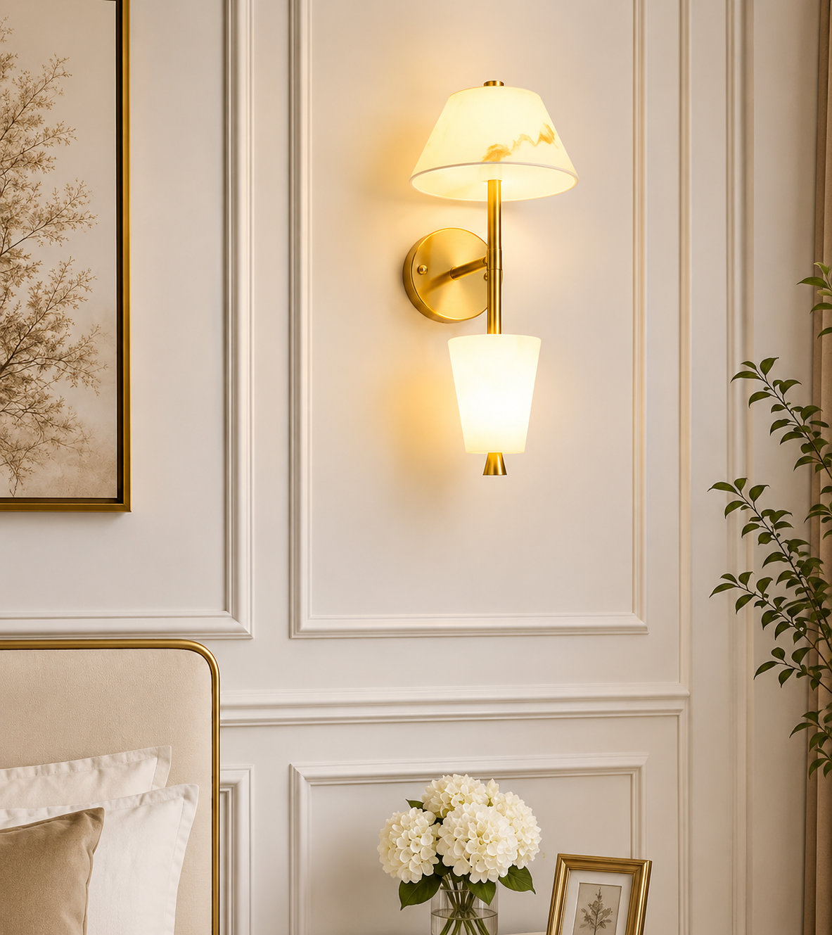 HDC Modern Dual-Shade Luxury Wall Light for Bedroom, Living Room