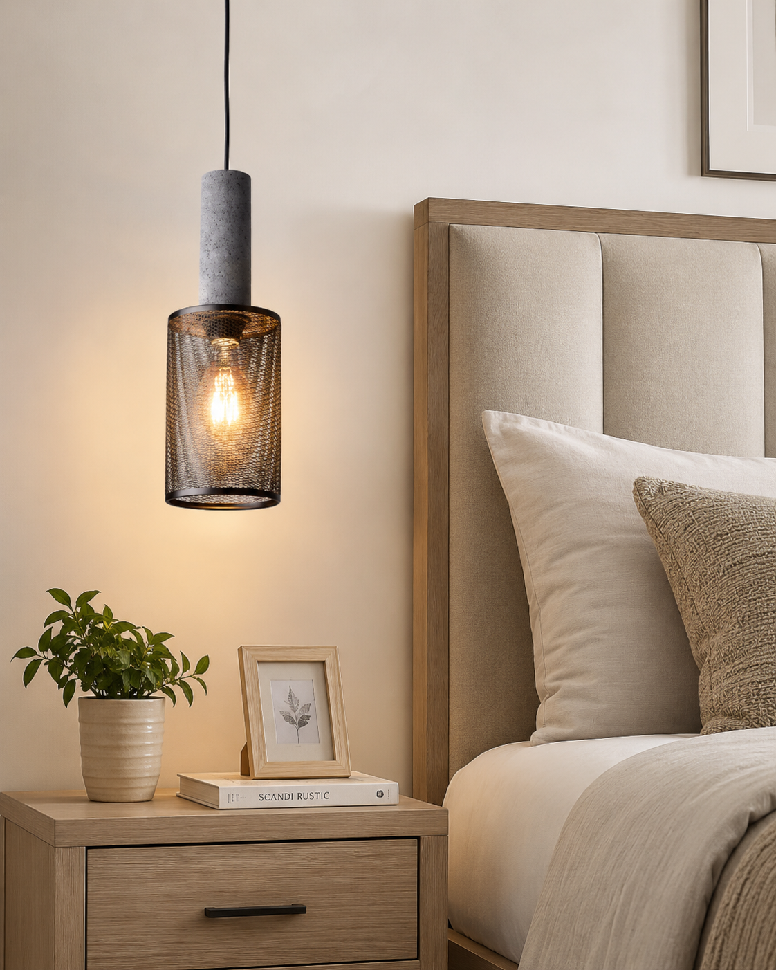 HDC Modern Industrial Terrazzo & Gold Mesh Pendant Light