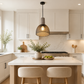 HDC Modern Industrial Terrazzo & Gold Mesh Pendant Light