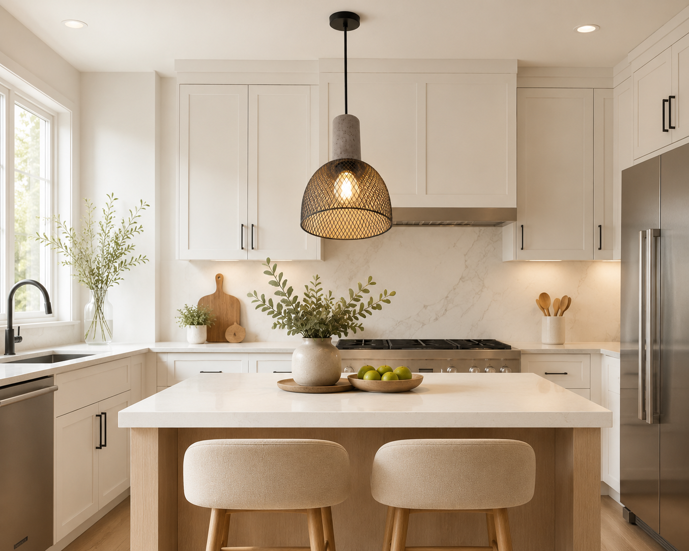 HDC Modern Industrial Terrazzo & Gold Mesh Pendant Light